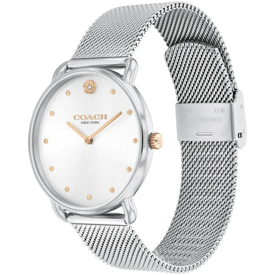 Coach Elliot 36mm White Dial, Silver-Tone Stainless Steel Bracelet, view 4
