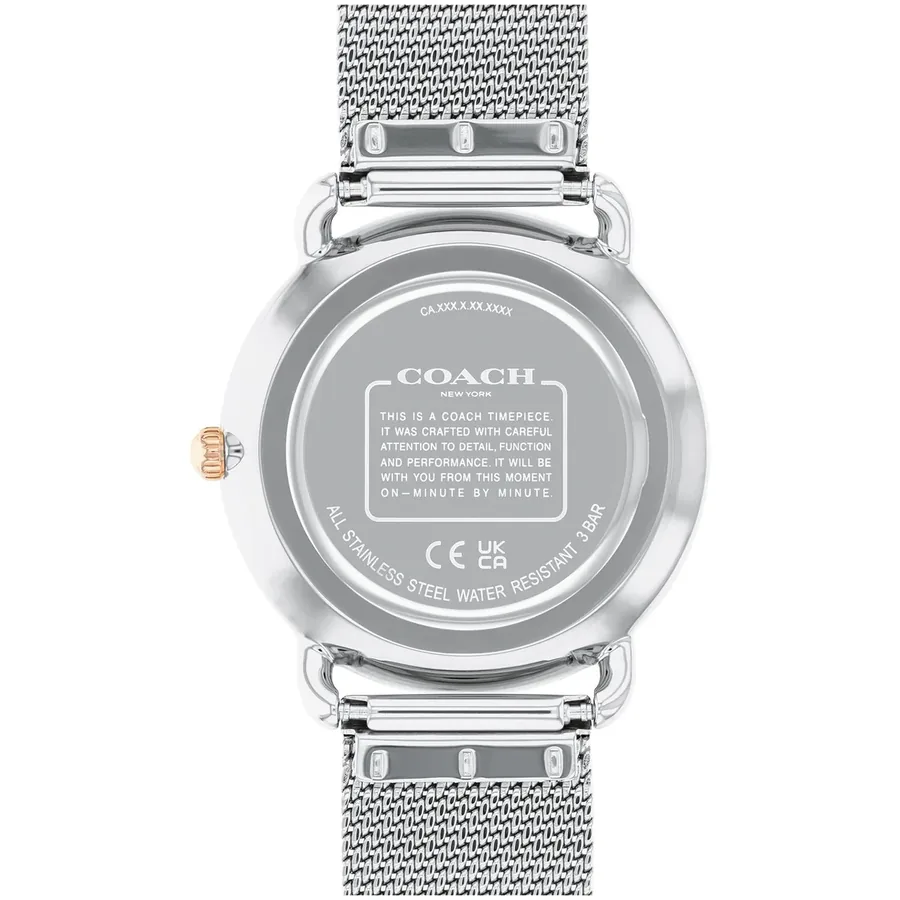 Coach Elliot 36mm White Dial, Silver-Tone Stainless Steel Bracelet, view 5