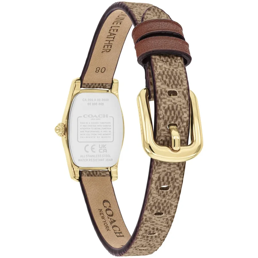 Coach Greta 15x25mm Silver Dial, Brown Leather Strap, view 4