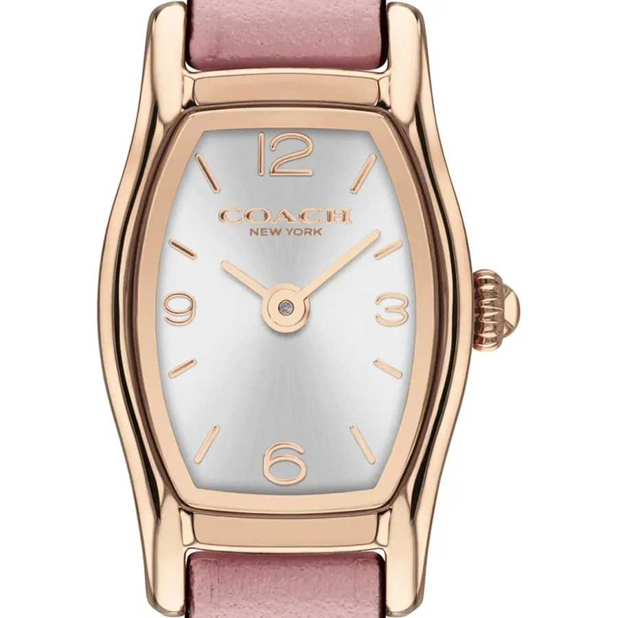 Coach Greta 15x25mm Silver Dial, Pink Leather Strap, view 2