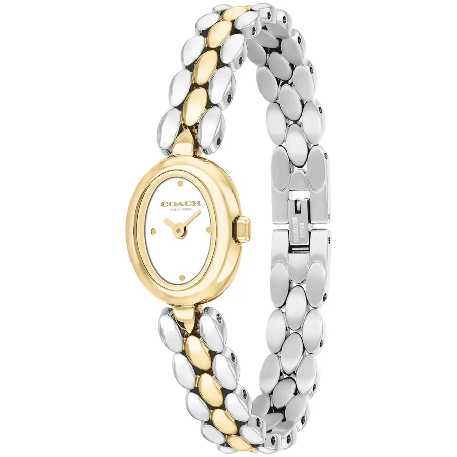 Coach Sammy 18x22.5mm Cream Dial, Silver and Gold-Tone Stainless Steel Bracelet, view 3