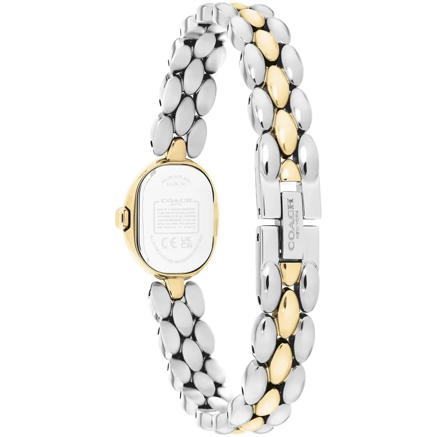 Coach Sammy 18x22.5mm Cream Dial, Silver and Gold-Tone Stainless Steel Bracelet, view 4