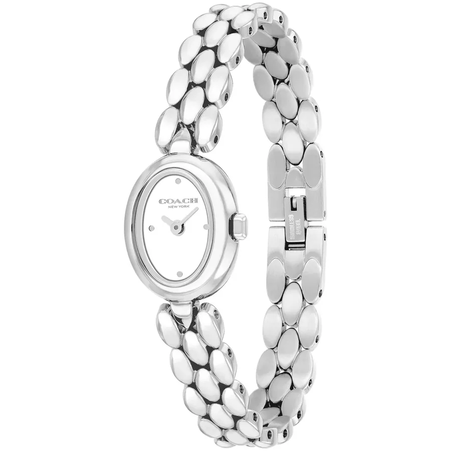 Coach Sammy 18x22.5mm Cream Dial, Silver-Tone Stainless Steel Bracelet, view 3