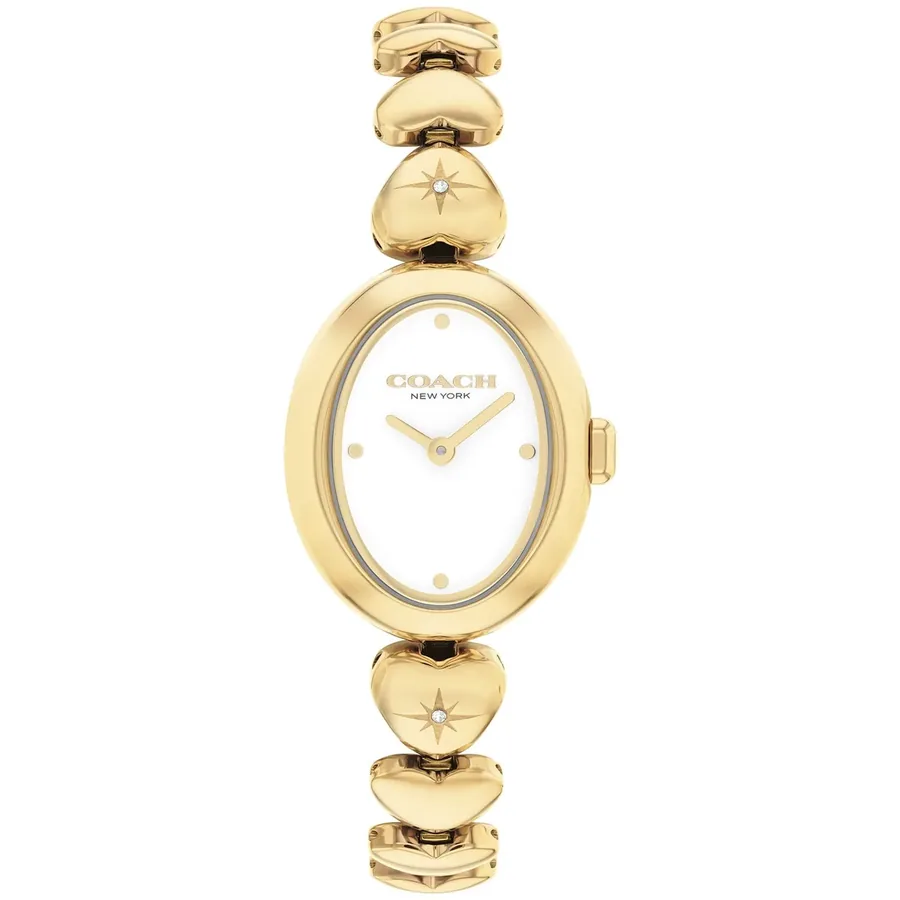 Coach Sammy 22mm White Dial, Gold-Tone Stainless Steel Bracelet, Ref. 14504638, front view