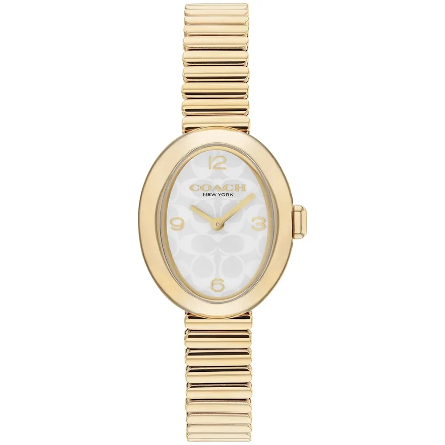 Coach Sammy 22mm White Dial, Gold-Tone Stainless Steel Bracelet, Ref. 14504573, front view