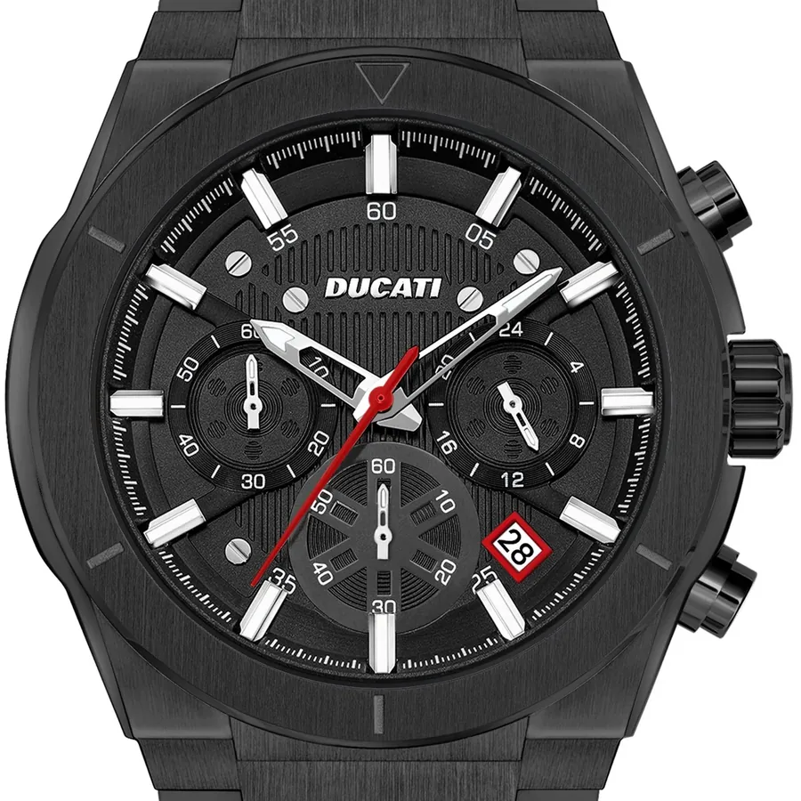 Ducati DT004 43.5x45.5mm Chronograph Black Dial, Black Stainless Steel Bracelet, view 2