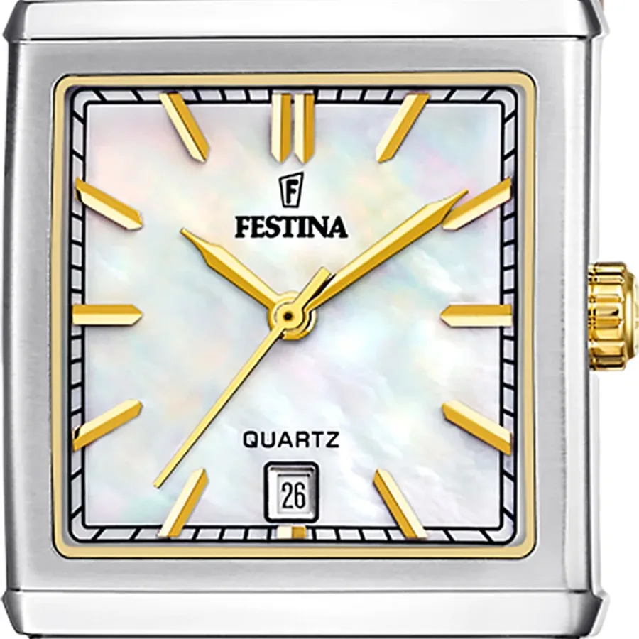 Festina 27mm Beige Dial, Brown Leather Strap, view 2