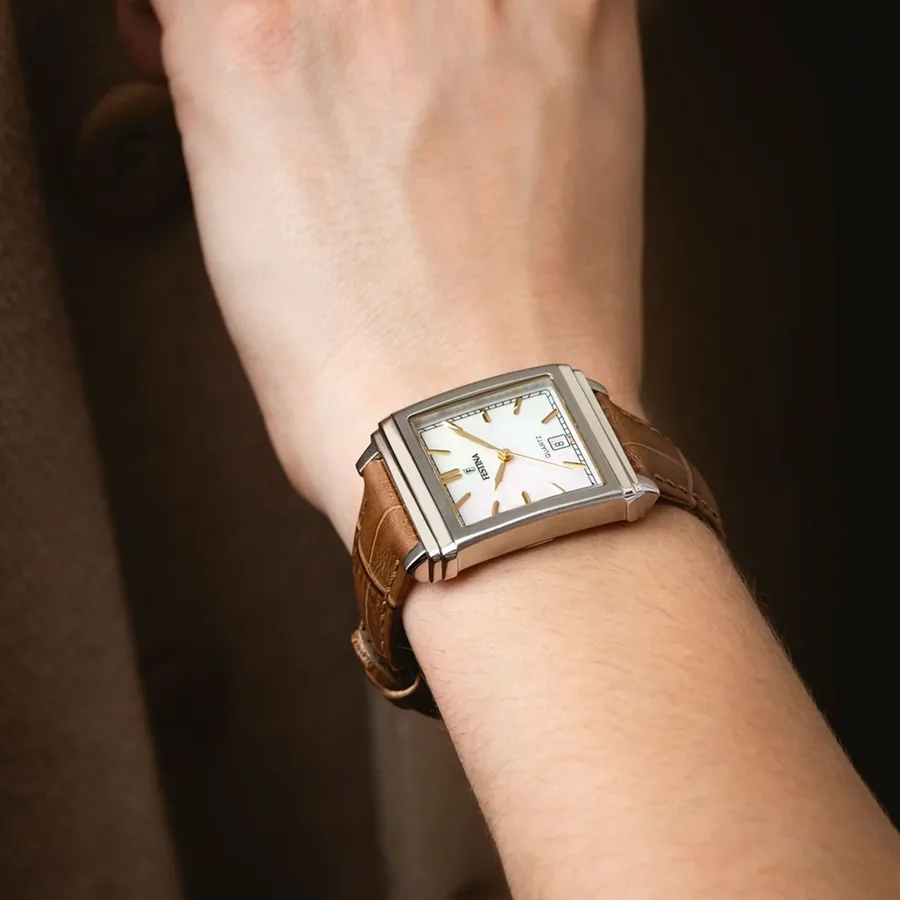 Festina 27mm Beige Dial, Brown Leather Strap, view 3
