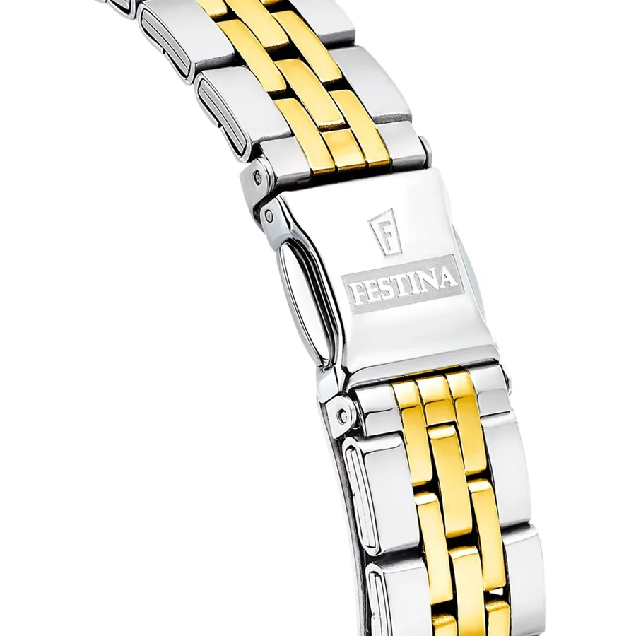 Festina 32.5mm Pink Dial, Silver and Gold-Tone Stainless Steel Bracelet, view 4
