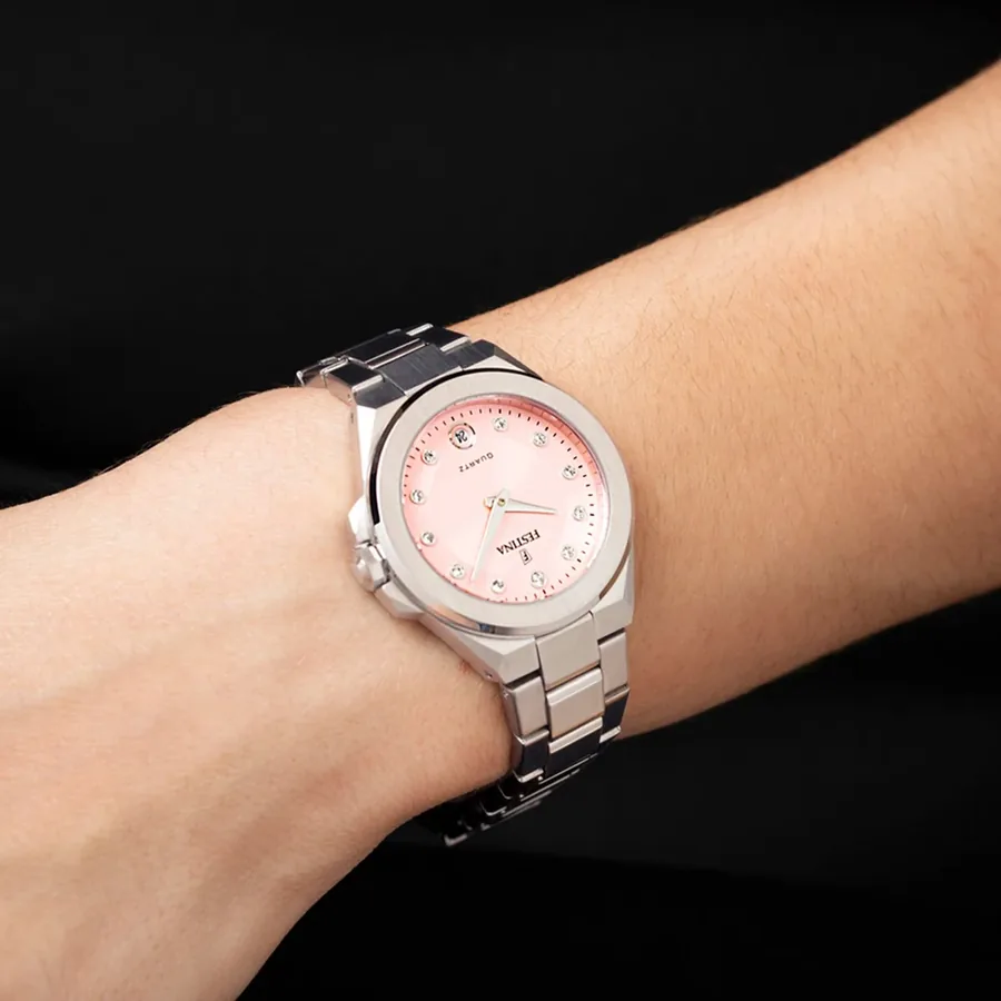 Festina 33mm Pink Dial, Silver-Tone Stainless Steel Bracelet, view 2