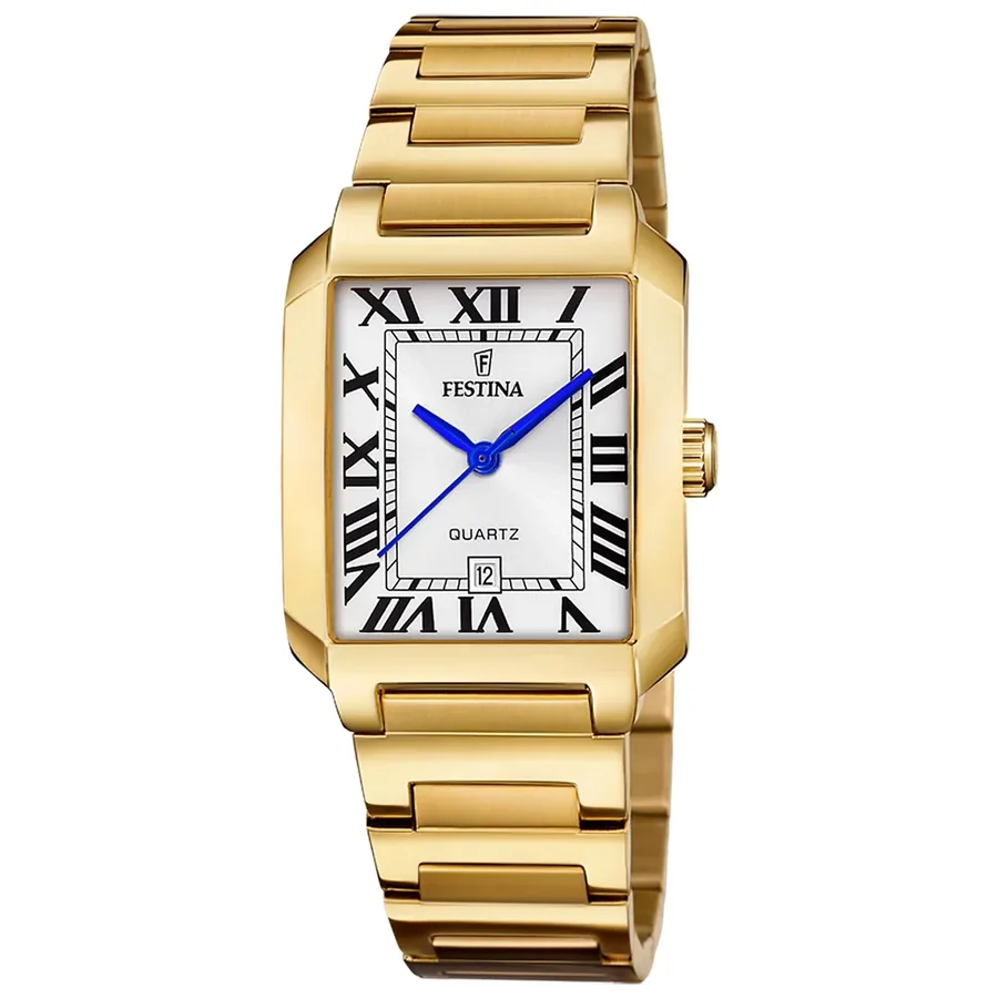 Festina 33mm Silver Dial, Gold-Tone Stainless Steel Bracelet, front view
