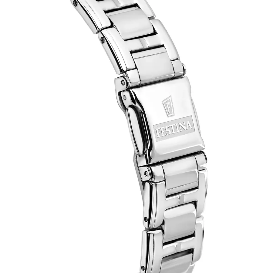 Festina 36mm Chronograph White Dial, Silver-Tone Stainless Steel Bracelet, view 3