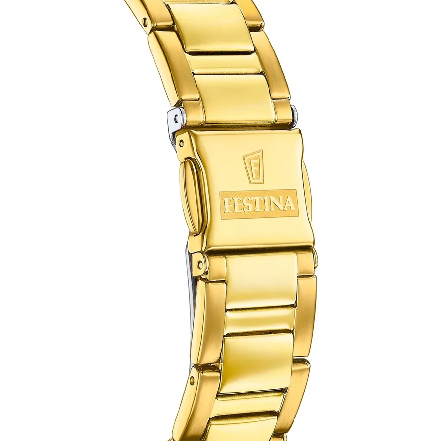 Festina 38mm Chronograph Silver Dial, Gold-Tone Stainless Steel Bracelet, view 4