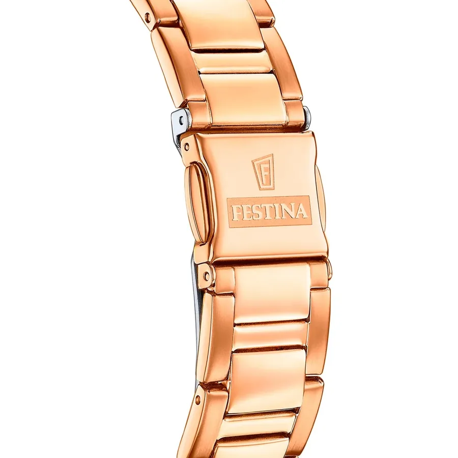 Festina 38mm Chronograph Silver Dial, Rose Gold-Tone Stainless Steel Bracelet, view 5