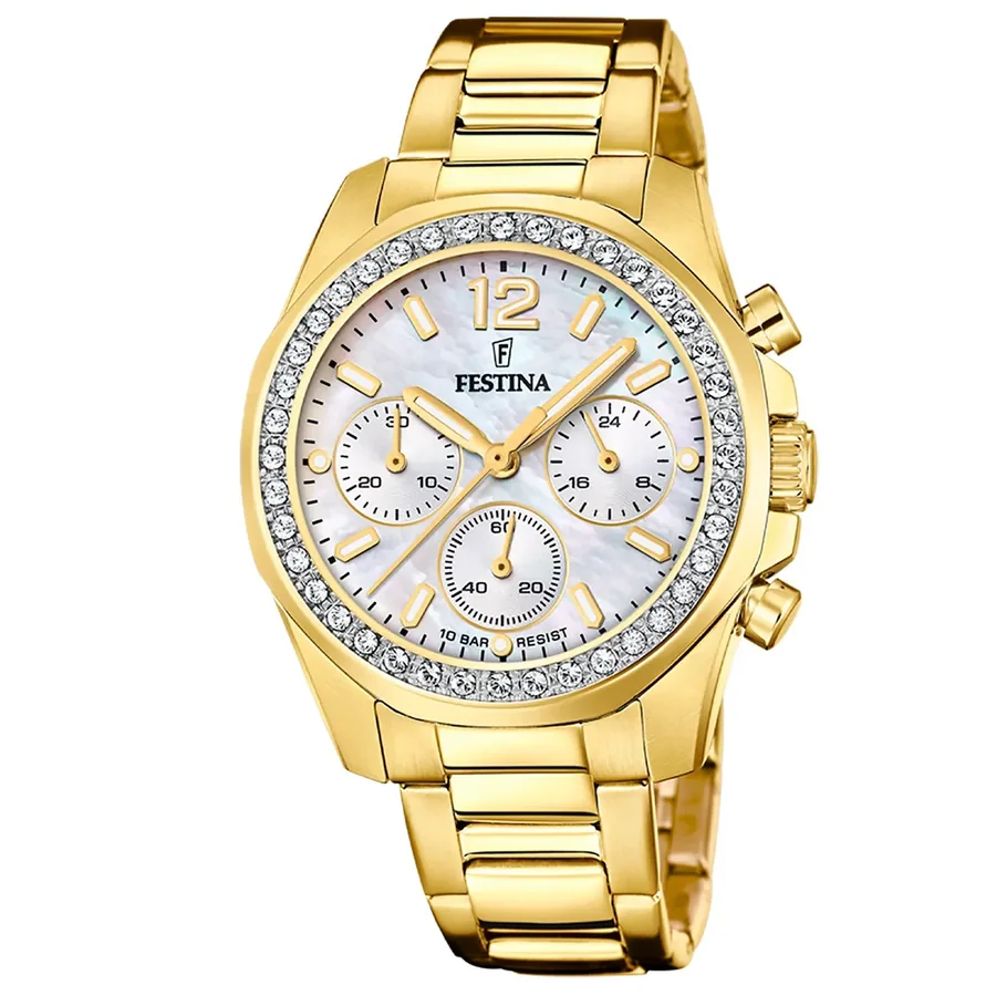 Festina 38mm Chronograph White Dial, front view
