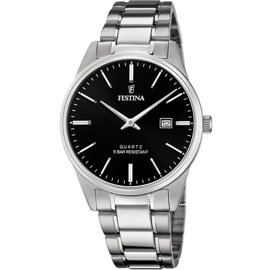 Festina 39mm Black Dial, front view