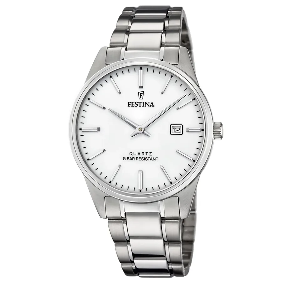 Festina 39mm Silver Dial, front view