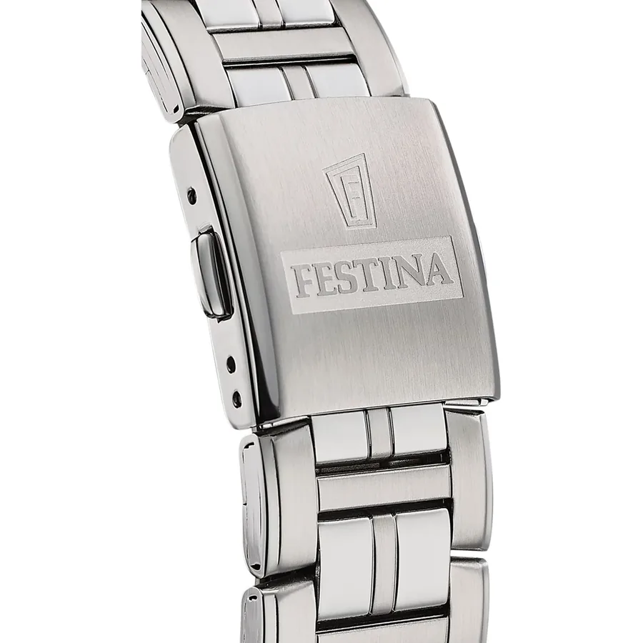 Festina 43mm Blue Dial, Silver-Tone Stainless Steel Bracelet, view 4