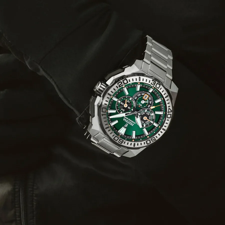 Festina 45.5mm Chronograph Green Dial, view 2