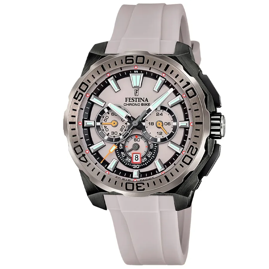Festina 45.5mm Chronograph Light Brown Dial, front view