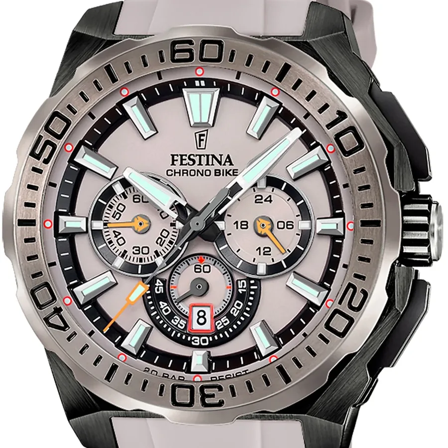 Festina 45.5mm Chronograph Light Brown Dial, view 3