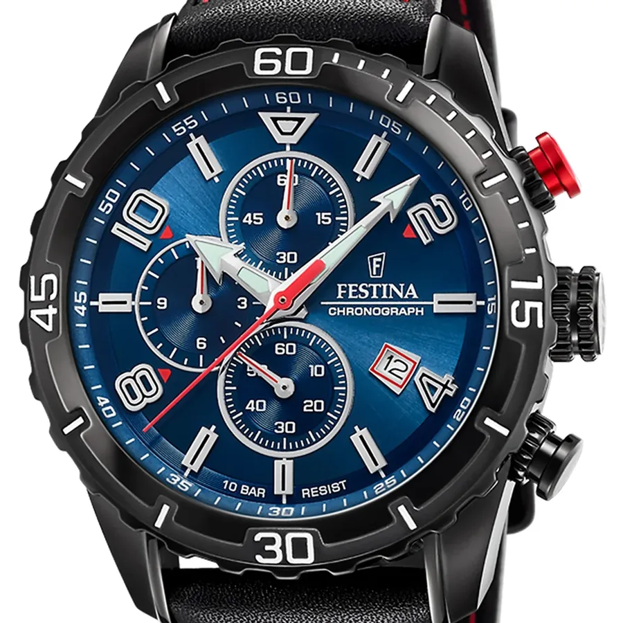 Festina 45mm Chronograph Dark Blue Dial, view 2