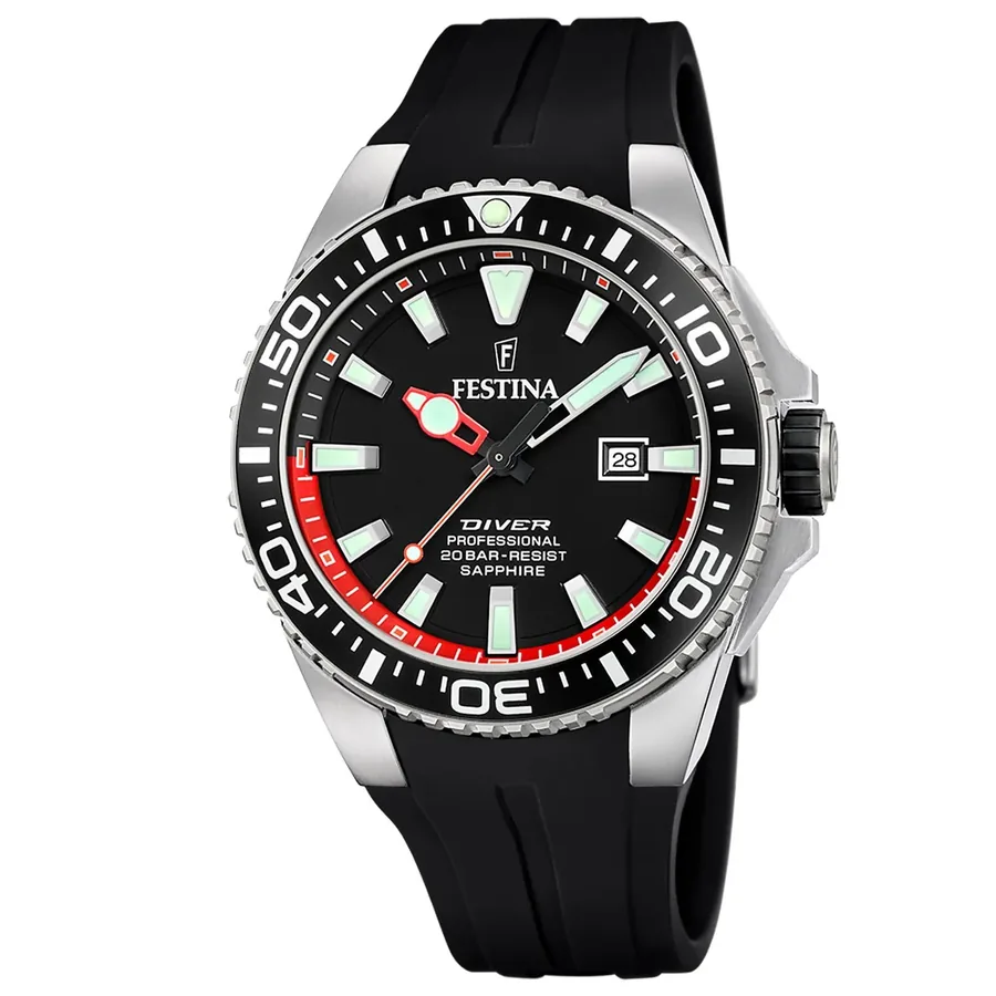 Festina 46mm Black Dial, front view