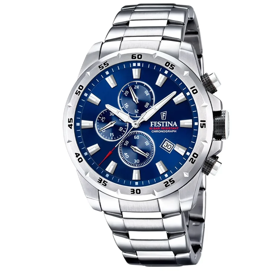 Festina Chrono Sport 45mm Blue Dial, front view