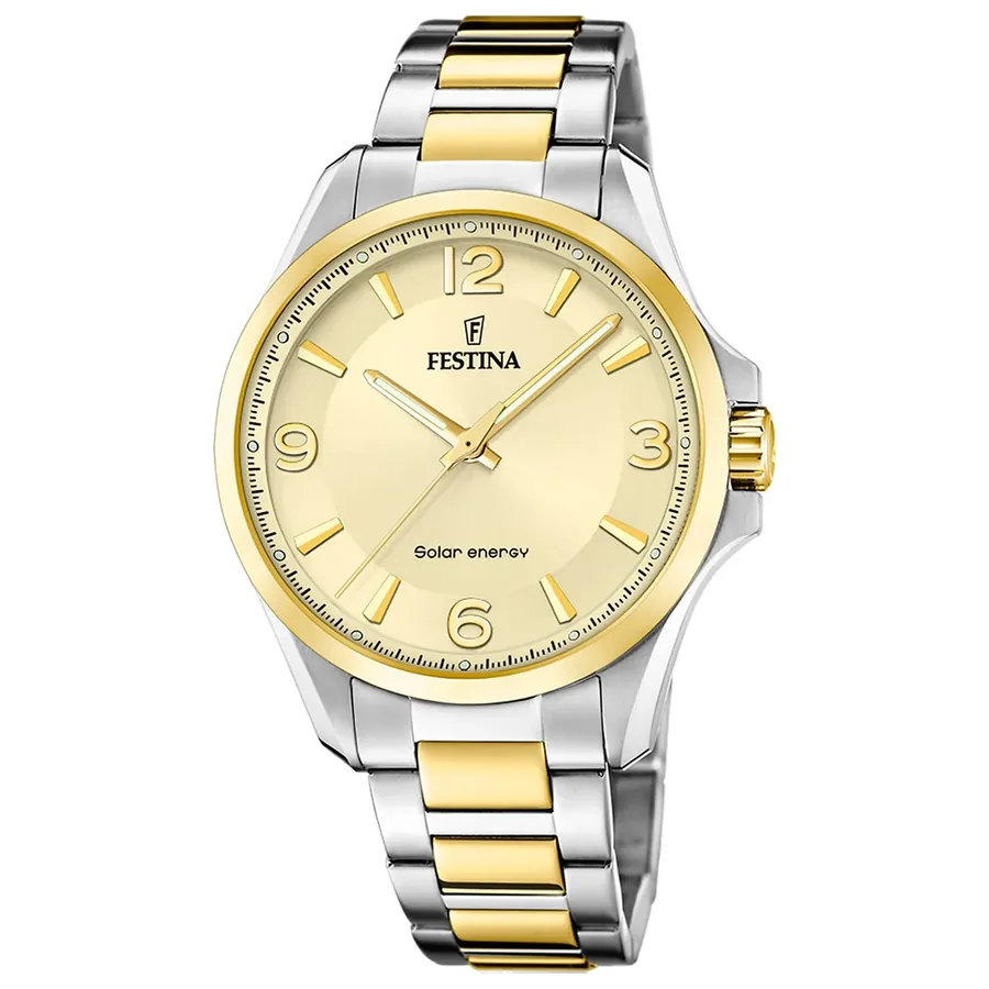 Festina Solar Energy 41.5mm Gold Dial, front view