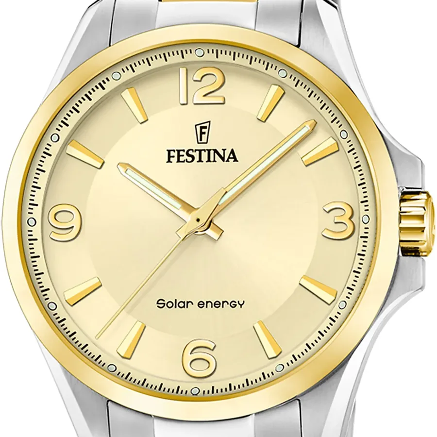 Festina Solar Energy 41.5mm Gold Dial, view 2