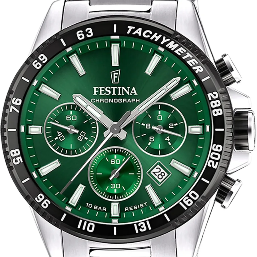 Festina Timeless 45mm Chronograph Green Dial, view 2