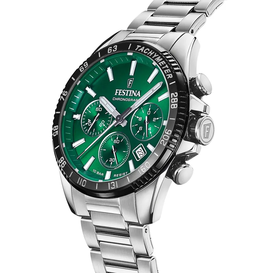Festina Timeless 45mm Chronograph Green Dial, view 3