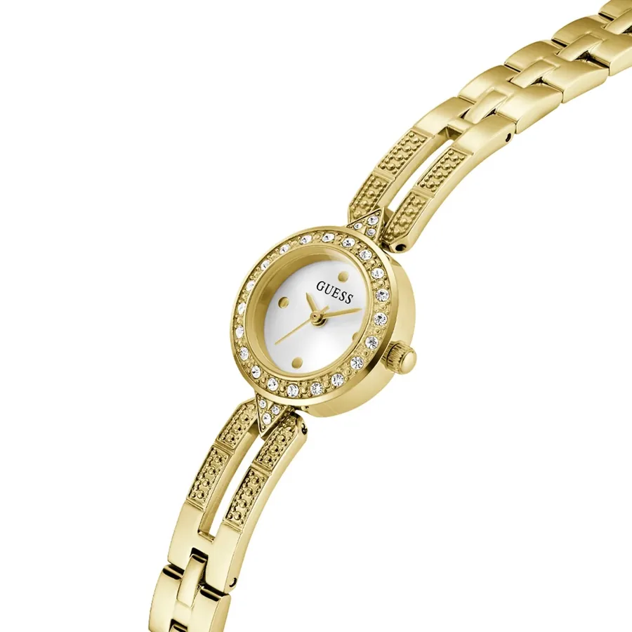 Guess 23mm Silver Dial, Gold-Tone Stainless Steel Bracelet, view 4