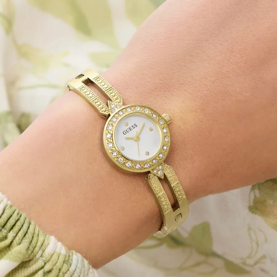 Guess 23mm Silver Dial, Gold-Tone Stainless Steel Bracelet, view 7
