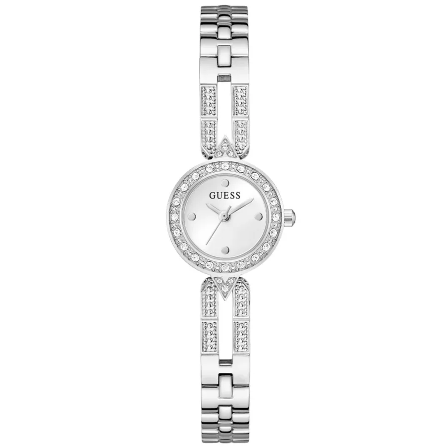 Guess 23mm Silver Dial, Silver-Tone Stainless Steel Bracelet, front view