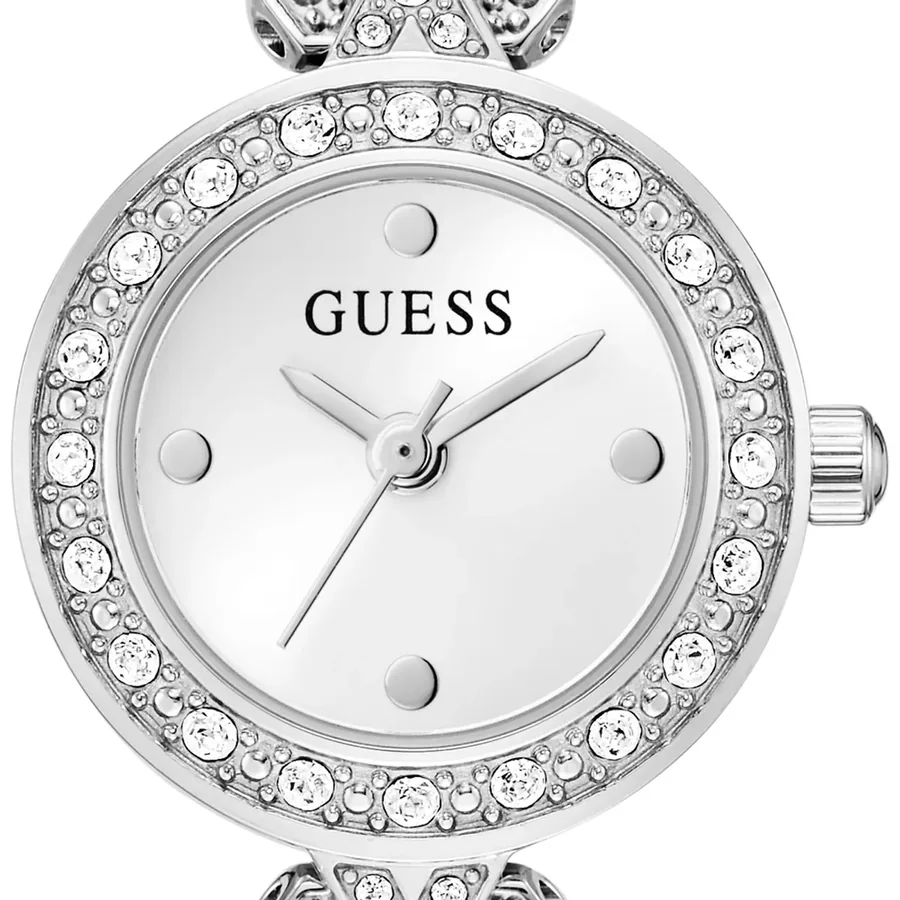 Guess 23mm Silver Dial, Silver-Tone Stainless Steel Bracelet, view 3