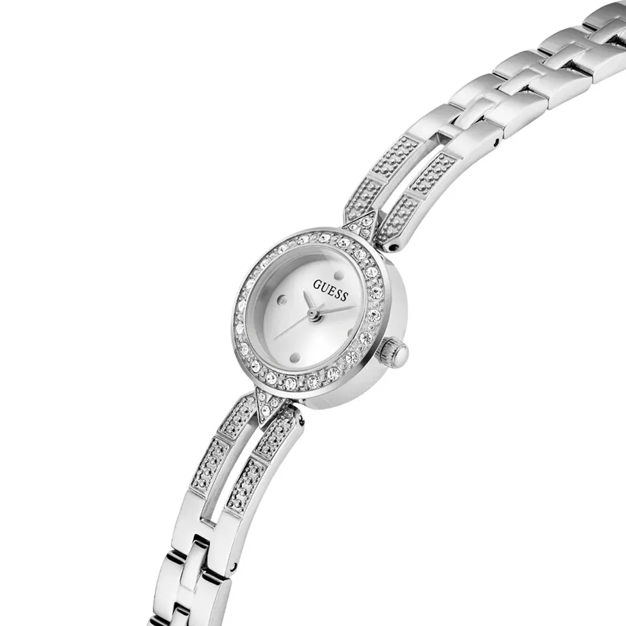 Guess 23mm Silver Dial, Silver-Tone Stainless Steel Bracelet, view 5