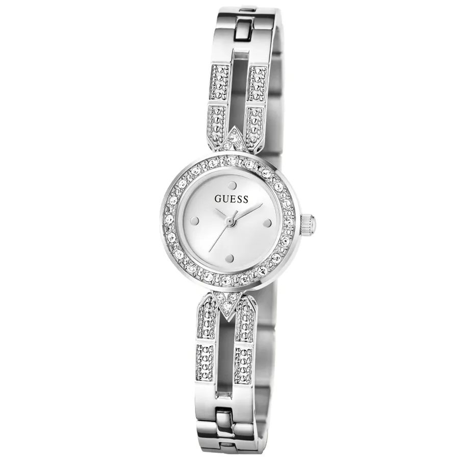 Guess 23mm Silver Dial, Silver-Tone Stainless Steel Bracelet, view 6