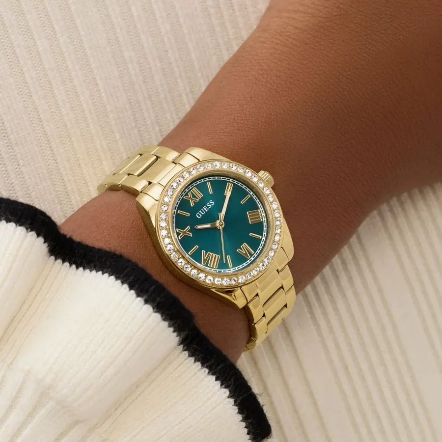 Guess 30mm Green Dial, Gold-Tone Stainless Steel Bracelet, Ref. GW0841L9, view 2
