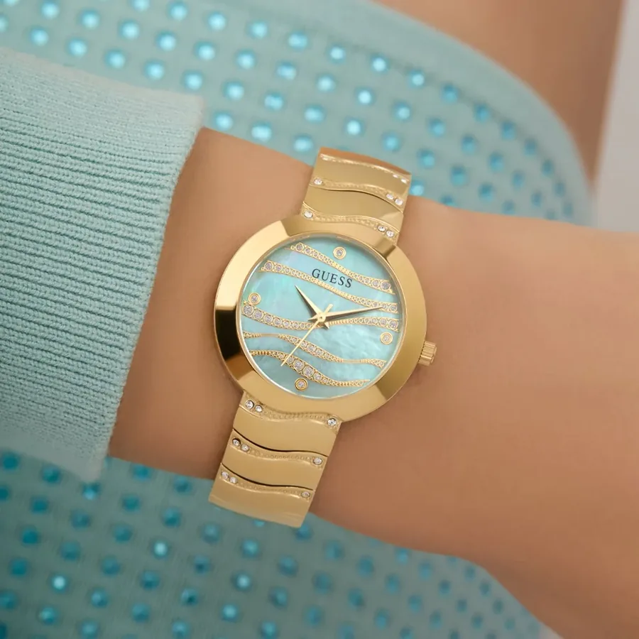 Guess 30mm Green Dial, Gold-Tone Stainless Steel Bracelet, Ref. GW0871L2, view 2