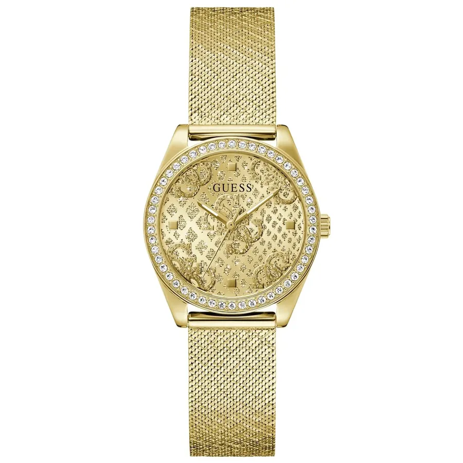 Guess 32mm Champagne Dial, Gold-Tone Stainless Steel Bracelet, front view