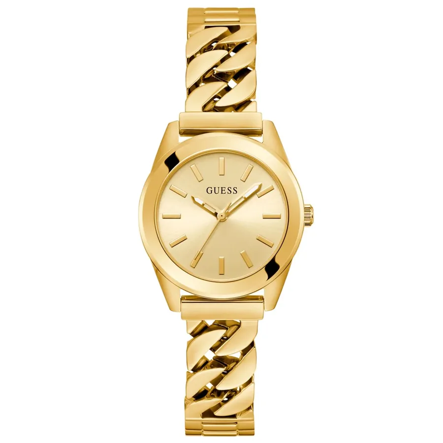 Guess 32mm Champagne Dial, Gold-Tone Stainless Steel Bracelet, front view