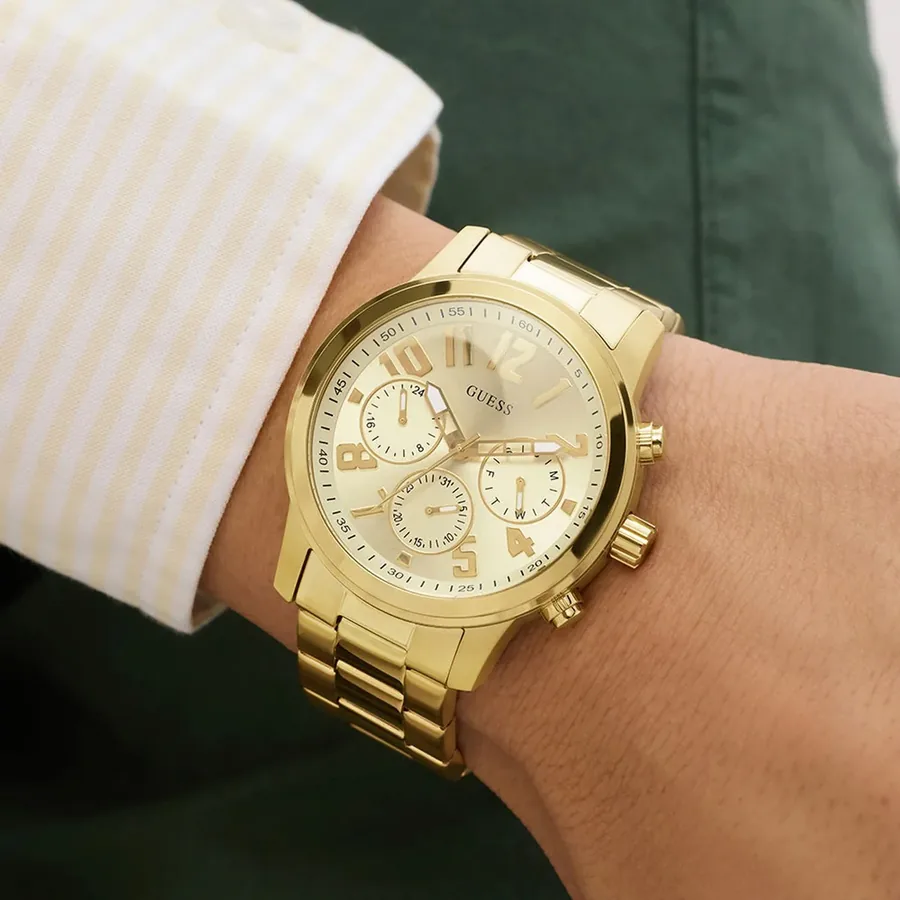Guess 44mm Champagne Dial, Gold-Tone Stainless Steel Bracelet, Ref. GW1006G2, view 2