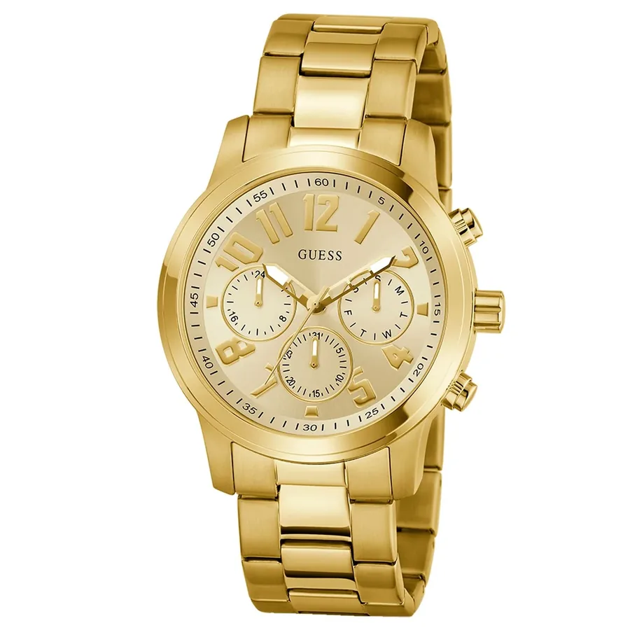 Guess 44mm Champagne Dial, Gold-Tone Stainless Steel Bracelet, Ref. GW1006G2, view 5