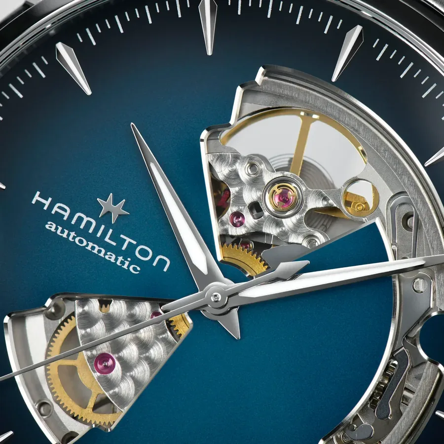 Hamilton Jazzmaster Open Heart Auto 40mm, Blue, steel bracelet, view 3