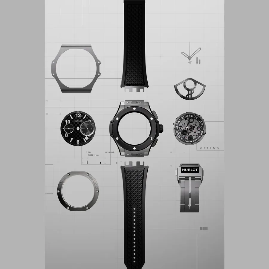 Hublot Big Bang Original Unico 43mm, Titanium, ceramic bezel, view 6