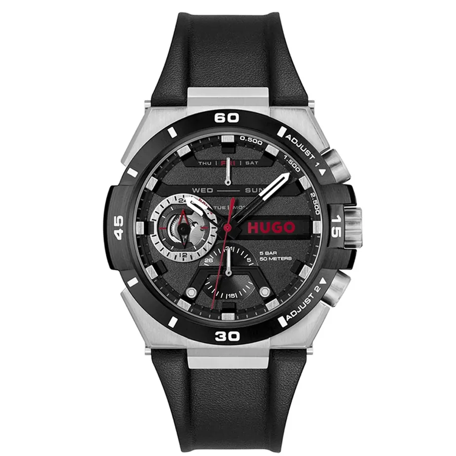 HUGO 46mm Black Dial, front view