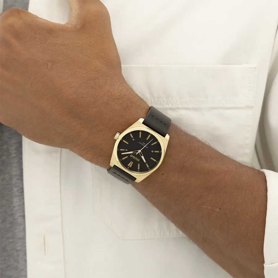 HUGO Ark 40mm Black Dial, Black Leather Strap, Ref. 1530438, view 2