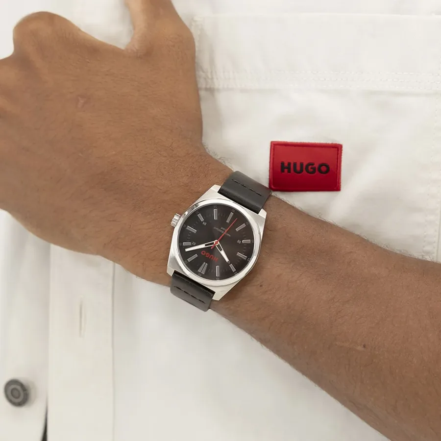 HUGO Ark 40mm Black Dial, Black Leather Strap, Ref. 1530437, view 2