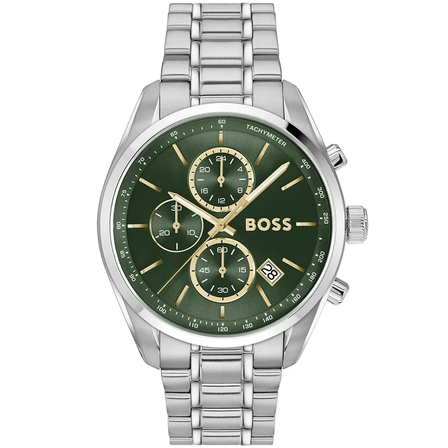 Hugo Boss Grand Prix 44mm Chronograph Green Dial, front view